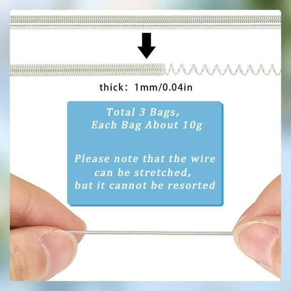 1set 3 Bags French Wire Gimp Wire Flexible Copper Wire Metallic Thread for Embroidery Projects and Jewelry Making Gainsboro 18 Gauge(1mm) 10g/bag