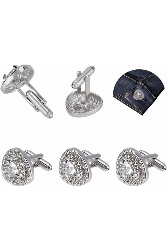 1set 3 Pairs Alloy Compass Cufflinks Men's Fashion French Shirt Buttons Cufflinks Sleeve Nails Accessories Platinum 18x18mm