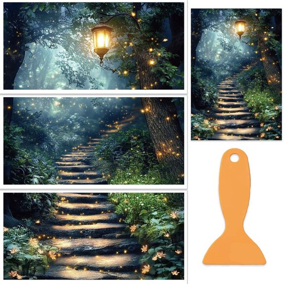 1set 3 Sheets 3 Styles PVC Waterproof Decorative Stickers Self Adhesive Floral Decals for Furniture Decoration Forest 300x150mm 1 sheet/style