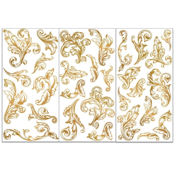 1set 3 Sheets 3 styles PVC Waterproof Decorative Stickers Self Adhesive Decals for Furniture Decoration Floral 300x150mm 1 sheet/style Plastic