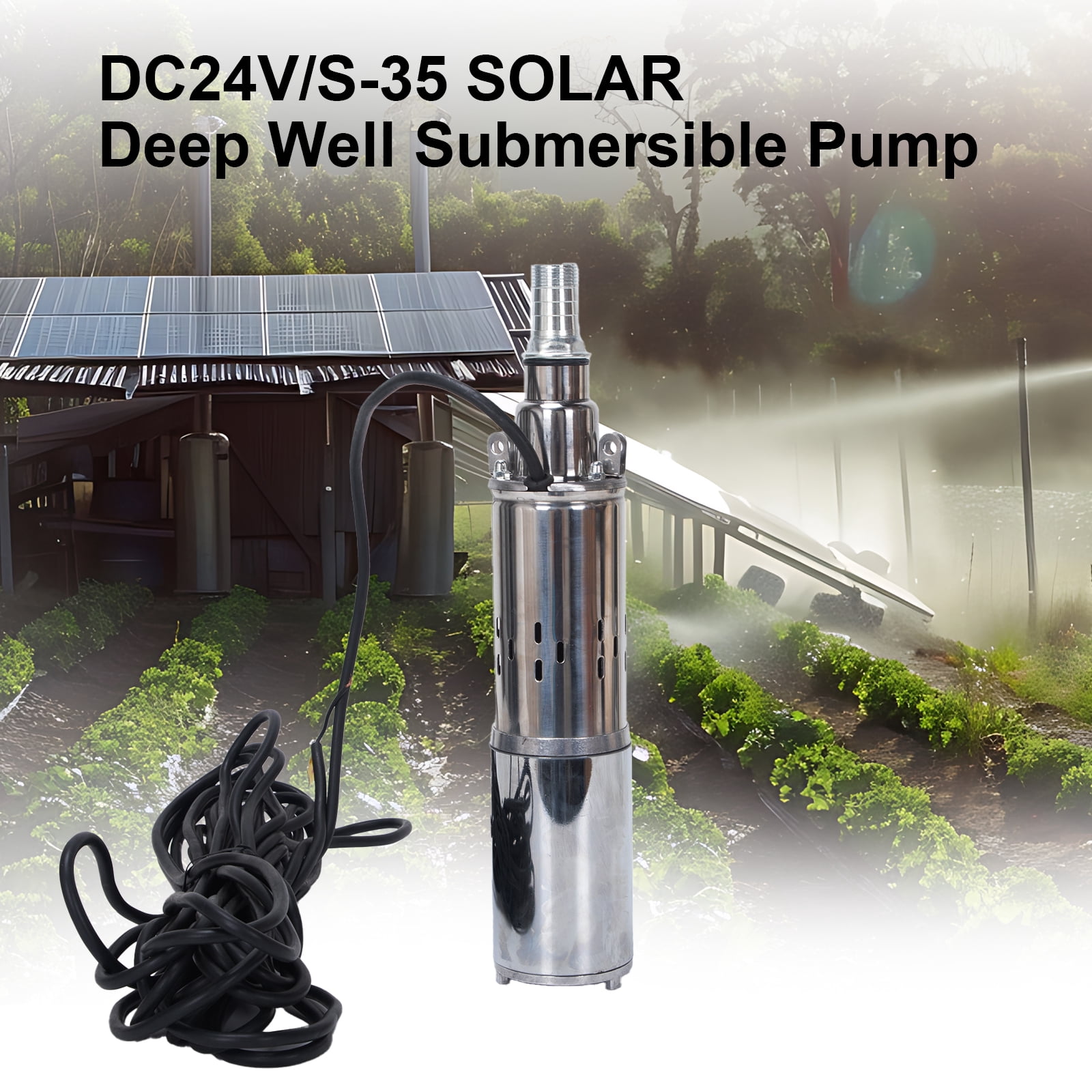 1set 3" Solar Powered Water Pump DC Deep Well 24V 250W Bore Hole Submersible Kit