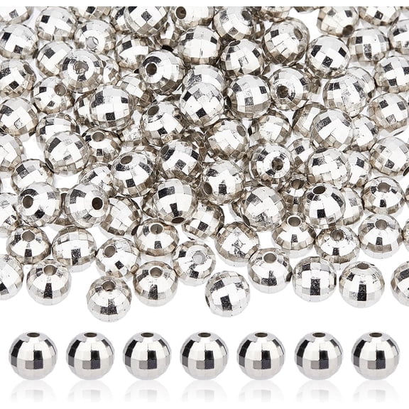 1set 300pcs CCB style ABS Plastic Beads Round Faceted 8mm Hole: 2mm