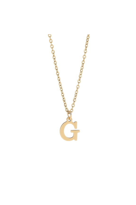 1set 304 Stainless Steel Letter Necklaces Lead Free & Nickel Free & Cadmium Free Letter G 17.52 inch(44.5cm)~17.72 inch(45cm) Letter: 13x10.5mm