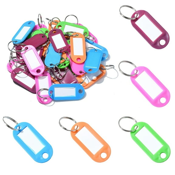 1set 30pcs 6 colors Plastic Badge Holders with Iron Rings Tag Card Holder Oval Mixed color 50.5x22x2.5mm Hole: 7mm 6pcs/color