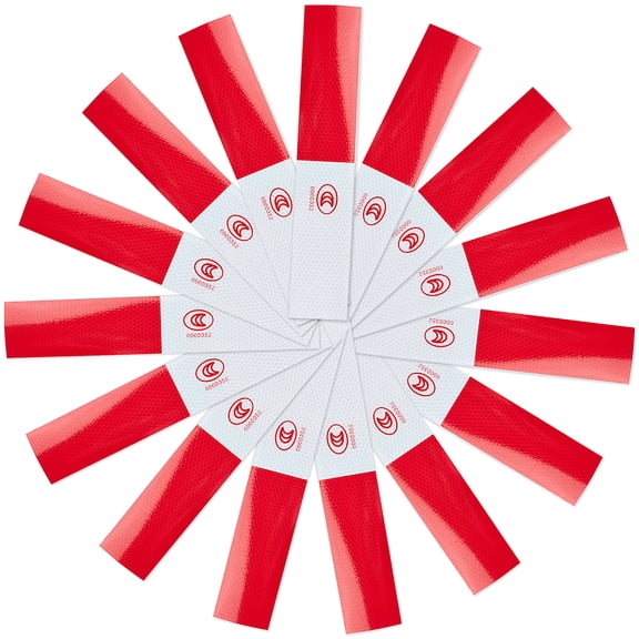 1set 30pcs Paper Reflective Stickers Car Decorations Rectangle Red 27.7x5x0.04cm Paper