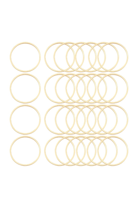 1set 30pcs Stainless Steel Golden Linking Rings 20mm Round Rings Hollow Ring Charms Frames Connectors Metal Jewelry Connector Links for DIY Jewelry Making