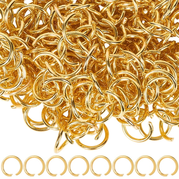 1set 360pcs Iron Open Jump Rings Ring Golden 10x1.4mm Inner Diameter: 7.4mm