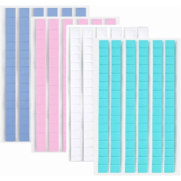 1set 384pcs 4 colors Adhesive Poster Putty Reusable Sticky Tack Putty Removable Full Elasticity False Nail Tips Sticky Manicure Tool Plasticine Non Stick Hand Clays for Practice Sticking Decor