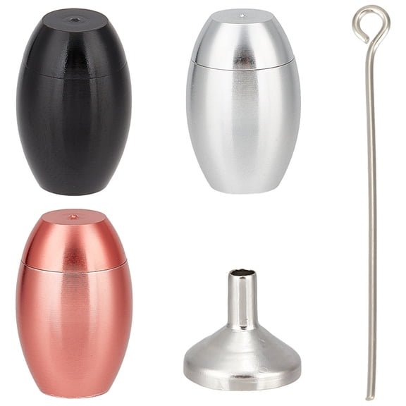 1set 3pcs 3 colors Aluminium Alloy Cremation Urn For Commemorate Kinsfolk Pet Cremains Container with 304 Stainless Steel Mini Funnel and Eye Pins Mixed color 10.8x16.5mm 1pc/color Alloy