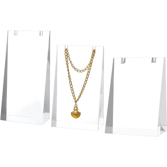 1set 3pcs Acrylic Necklace Stand A-Shape Clear Jewelry Display Stands Acrylic Earring Displays Holder Necklace Stand Organizer Marketing Holders for Jewelry Hanging Supplies Home Decor Acrylic
