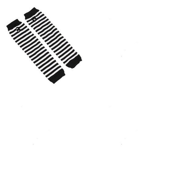 1set 4 Pairs Acrylic Fiber Yarn Knitting Fingerless Gloves Stripe Pattern Winter Warm Gloves with Thumb Hole Black 310x80mm Acrylic Fiber