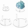 thumbnail image 1 of 1set 4 Pcs Three-Peg Acrylic Display Stand 4 Sizes Rock Display Stand Clear Round Acrylic Display Easels Stands for Rocks Fossils Coral Minerals Geodes Agate Seashells Small Collectibles Clear DIY, 1 of 6