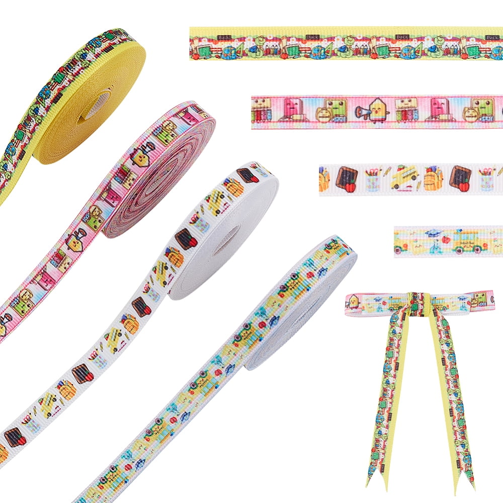 1set 4 bundles Decorative Ribbon 4 colors School Theme Ribbon 20 yard ...