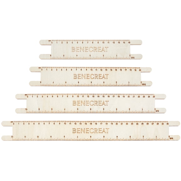 1set 4 pcs Wooden Macrame Cord Measuring Tool Macrame Wall Hanging Tool Cord Measure Rulers for Crafts DIY Handmade Works Handicraft Enthusiasts 6/8/10/12 Inch