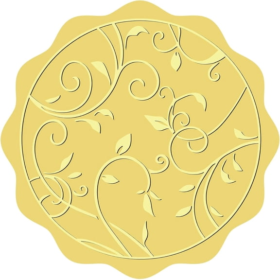 1set 408Pcs Vine Leaf Gold Foil Embossed Stickers Certificates Seals 2" Vintage Self Adhesive Envelopes Sticker Labels for Wedding Invitation Graduation Corporate Diplomas Gift Wrapping Decor