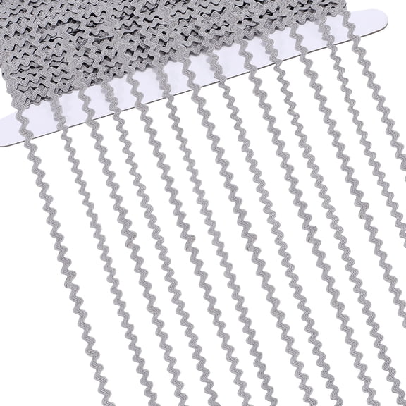 1set 40M Polyester Wavy Fringe Trim Ribbon Wave Bending Ribbon Dark Gray 1/8 inch(3mm) Polyester