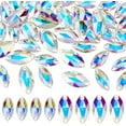 thumbnail image 1 of 1set 40pcs 2 style Sew on Rhinestone K9 Glass Rhinestone Two Holes Garments Accessories Random color Back Plated Faceted Horse Eye Crystal AB 15~18x7~9x4mm Hole: 1mm 20pcs/style, 1 of 6