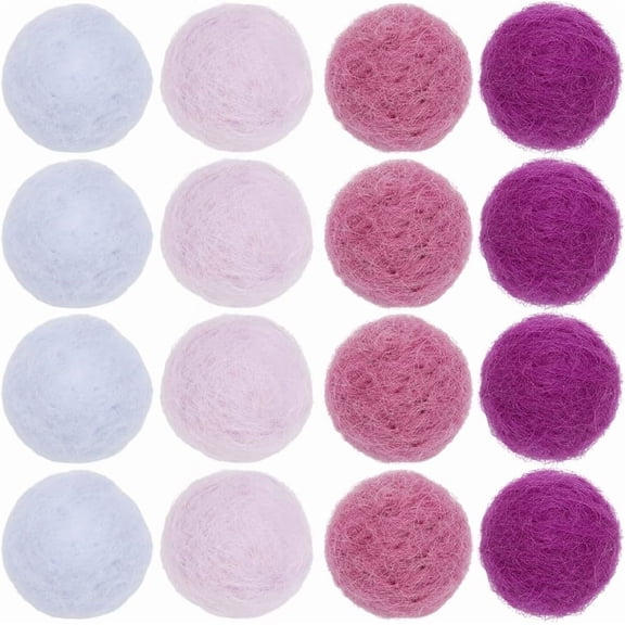 1set 40pcs 20mm Purple Pom Pom Ball Craft Pompoms Red Grey Soft Round Wool Felt Felted Pull Fuzzy Pompom Ball for Decoration Creative Arts Supplies Projects Purple