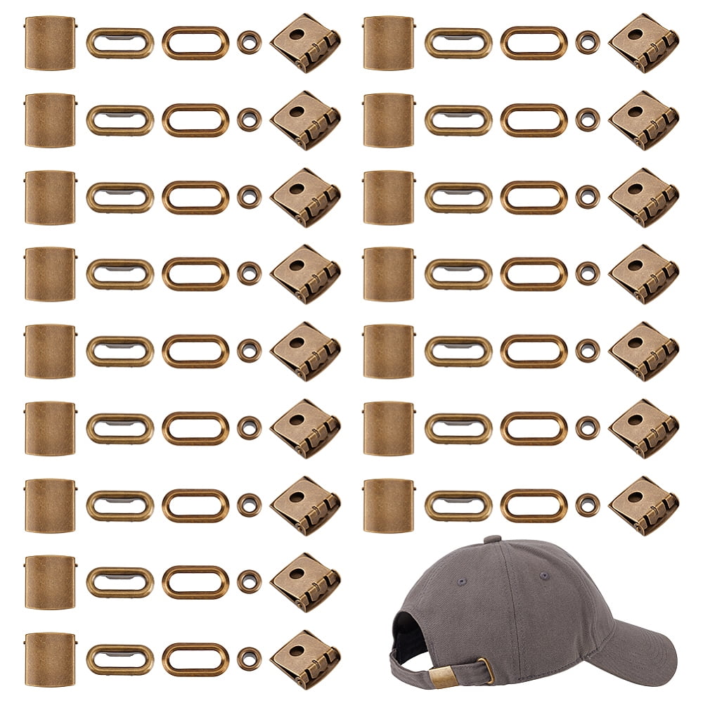 1set 40sets Iron Baseball Hat Cap Buckle Strap Clasp Clip Kit Hat Cap ...