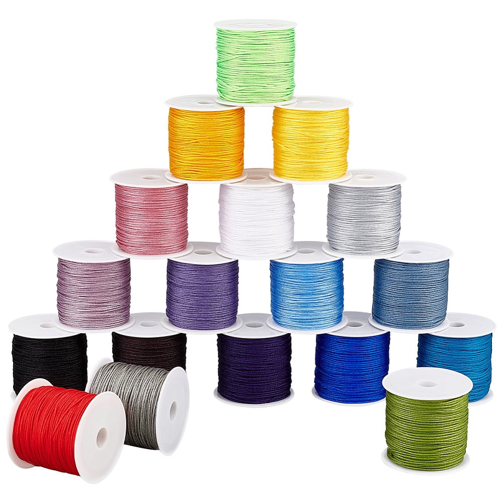 1set 453 Yards Nylon Beading String 18 colors 1mm Jewelry Nylon Cord Chinese Knotting Cord Beading Thread for Kumihimo Bracelets Beading Necklaces Macrame Craft Wind Chime Nylon