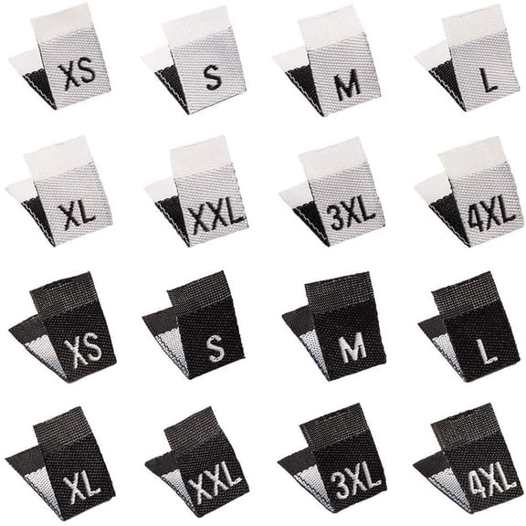 1set 480 pcs Sewing Clothing Size Labels 0.7"x0.49" XS/M/L/XL/XXL/3XL/4XL Cotton Material Crafting Embroidered Labels Tags Garment Shirts Dresses Accessories for Clothing Sewing Sew on Clothes