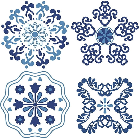 1set 4PCS Flower of Life Static Window Decals Sticker Glass Clings Sliding Door Non Adhesive Vinyl Film Home Decals for Windows Prevent Stop Birds Dogs Pets Strikes