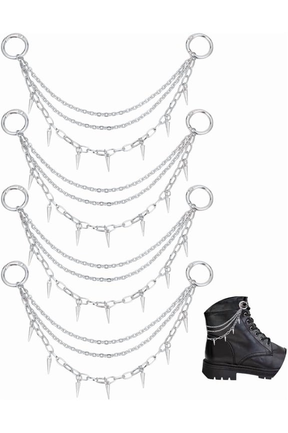 1set 4pcs 304 Stainless Steel Boot Strap Chains with Alloy Spring Gate Rings 240mm 4pcs/set