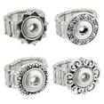 thumbnail image 1 of 1set 4pcs 4 styles Alloy Interchangeable Snap Stretch Ring Settings Finger Ring Accessories Findings Inner Diameter: 18~20mm 1pc/style, 1 of 5