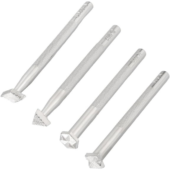 1set 4pcs 4 styles Alloy Leather Carving Embossing Tool Leathercraft Stamps Mixed Shapes 109~120x10~15x8~12.5mm 1pc/style