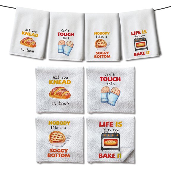 1set 4pcs 4 styles Microfiber Cleaning Cloth Kitchen Dishcloths Food 600x400mm 1pc/style
