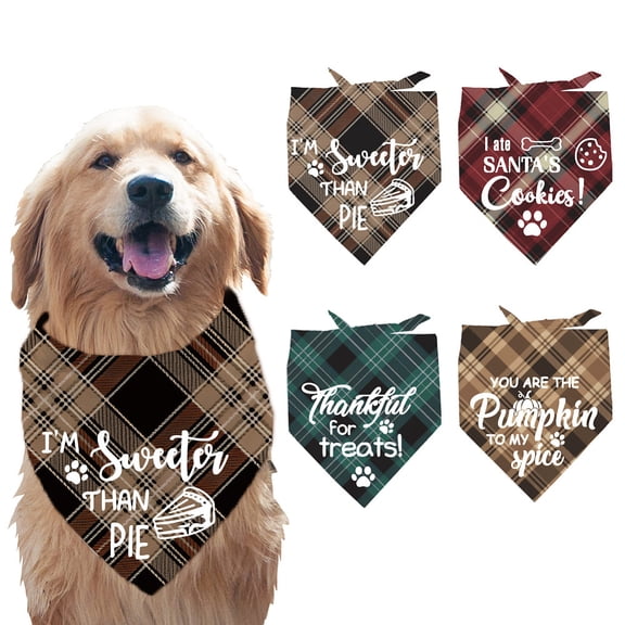 1set 4pcs 4 styles Polyester Pet Bandana Triangle Word 680x480mm 1pc/style