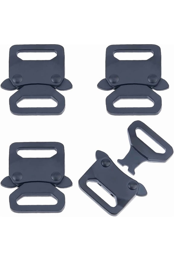 1set 4pcs Alloy Outdoors Cam Buckles Quick Adjust Spring Lock Buckles Non-slip Buckle for Webbing Backpack Sling bag Straps Black 37x36x8mm Hole: 20x5.5mm