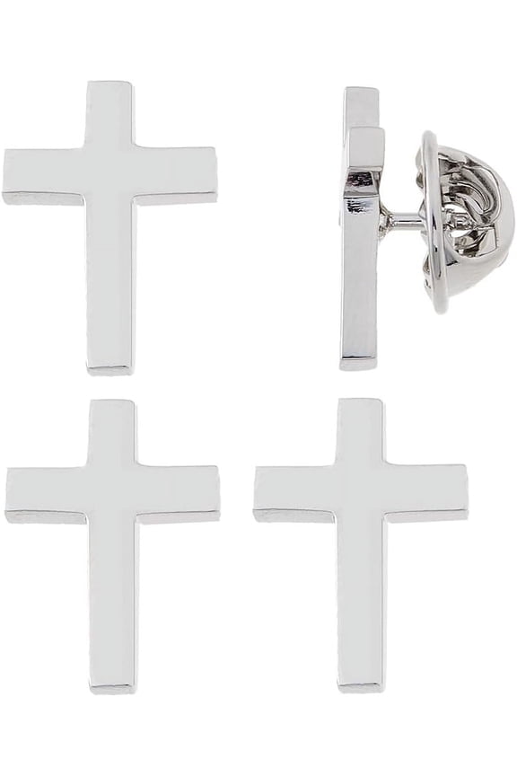 1set 4pcs Cross Brass Brooches with Iron Pin 20x10mm