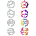 thumbnail image 1 of 1set 4pcs Metal Flower Wreath Cutting Dies with Words Joy Smile and Enjoy Today for DIY Scrapbooking Album Decorative Wedding Invitation Card Making, 1 of 5