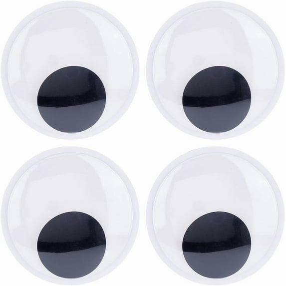 1set 4pcs PVC Waterproof Eye Stickers Flat Round Refrigerator White 178x16mm