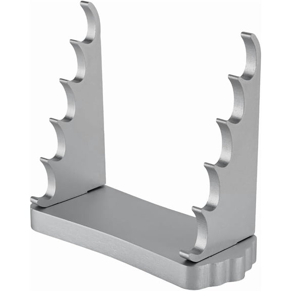 1set 5-Tier Pine Wood Display Riser Stands for Magic Wand Storage Silver 18x7x15.6cm