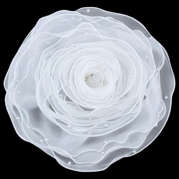 1set 5 Yards White Pearl Organza Lace Ribbon 3/8 Inch Ruffles Beaded Edging Organza Flower Trims for Bag Hat Dress Gift Wrapping Floral Bouquets Costume Decor White DIY