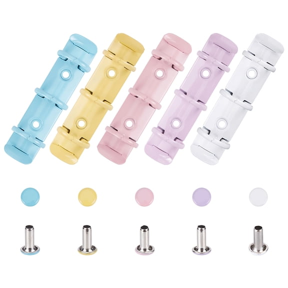 1set 5 colors Iron Binding Combs Loose Leaf Book Binder Hinged Clamp Comb Binding Spines Mixed color 92x20.5x24.5mm Hole: 4.2mm Iron