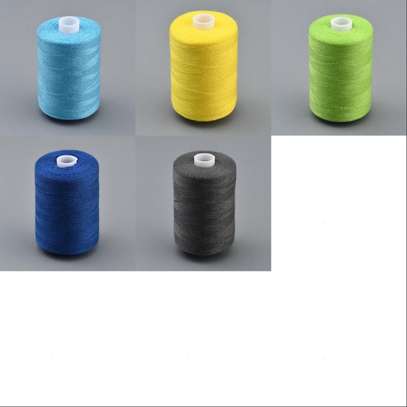 1set 5 rolls 5 colors Polyester Threads Mixed color 0.1mm about 1093.61 Yards(1000m)/roll 1 roll/color