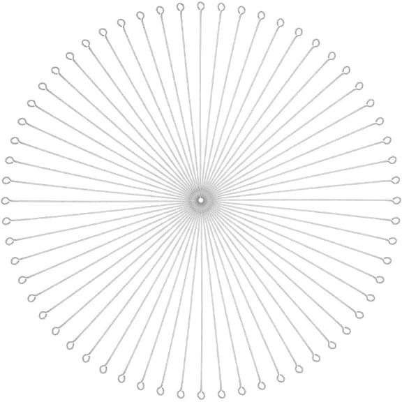 1set 500pcs 304 Stainless Steel Eye Pins Stainless Steel color 24 Gauge 70x0.5mm Hole: 3mm