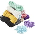 thumbnail image 1 of 1set 50Piece Jewelry Kits Including PVC Plastic Adjustment Lanyard Buckle and 10 colors Flat Elastic Rubber Cord Mixed color 5mm Craft Supplies & Stickers Handmade Set, 1 of 6