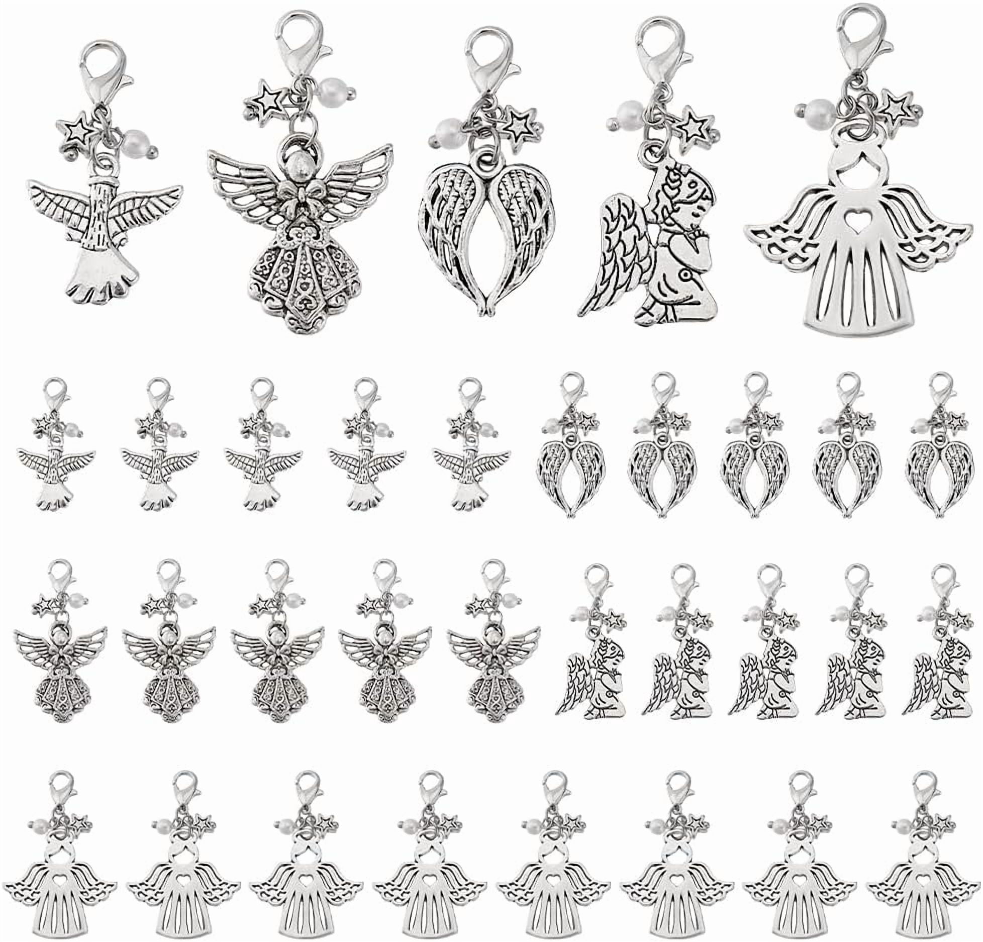 1set 50pcs 5 Styles Angel Wing Charms Angel Fairy Pendants Angel Dangle ...