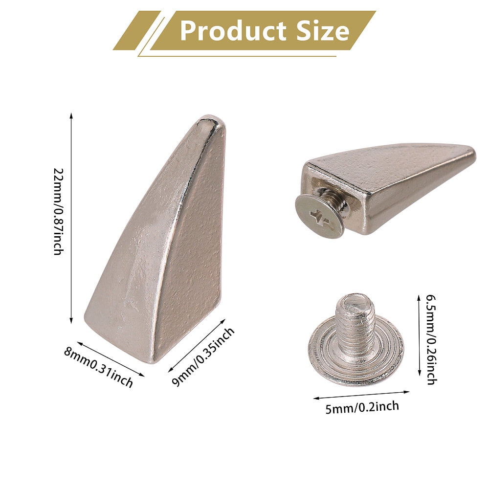 1set 50pcs Alloy Cone Rivets with Screw for Purse Handbag Shoes Punk ...