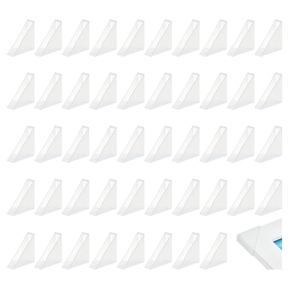1set 50pcs Plastic Triangle Corner Protector Clear 35.5x35.5x11mm