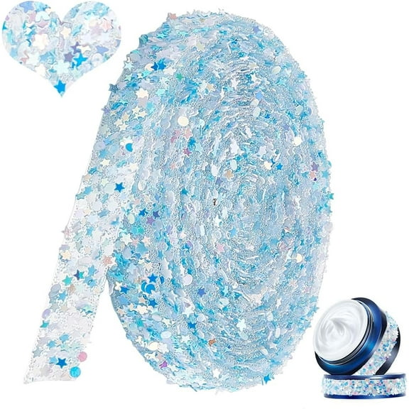 1set 5M Rhinestone Ribbon Stars Hot Drill Strip Light Sky Blue 1/2 inch(14mm)~5/8 inch(15mm) about 5.47 Yards(5m)/set