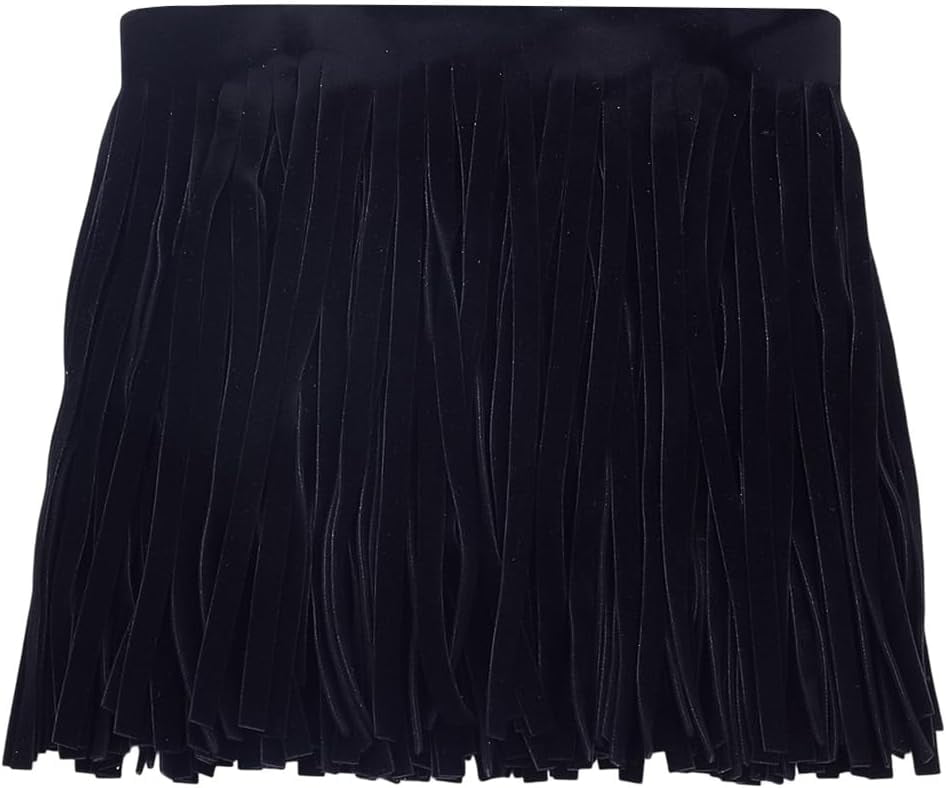 1set 5M Velvet Tassel Ribbon Black 6-1/8 inch(154mm) about 5.47 Yards(5m)/set