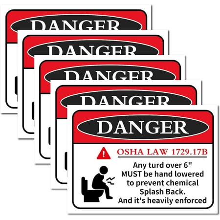 1set 5Pcs Law 1729.17B Warning Sign Sticker 10 × 7In PVC Self Adhesive Notice Paster Safety Label for Office Indoor Outdoor Workplace Rectangle Danger Remind Keep Hands Down Strong Adhension 1set