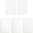 thumbnail image 1 of 1set 5Sheets 5 Patterns Matte PP Plastic Drawing Scale Template For Scrapbooking Square with Flower Pattern Clear 12x12x0.06cm Hole: 6.5mm 1sheet/pattern, 1 of 6