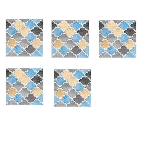 1set 5pc self adhesive tile 3d sticker kitchen bathroom wall sticker decoration