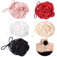 thumbnail image 1 of 1set 5pcs 5 colors Cloth Flower Collar Choker Necklaces Adjustable Necklaces Mixed color 65.16~65.55 inch(165.5~166.5cm) 1pc/color Mixed Color, 1 of 6